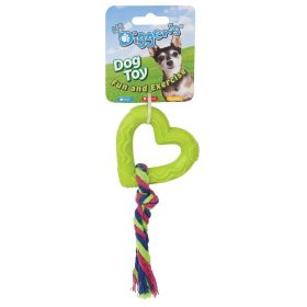 DGR TPR Heart & Rope Toy for Small Dogs