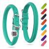 Ultra Soft Rolled Leather Dog Collar for Small Dogs 8" - 10 inch Neck Soft Padded Dog Collars for Medium Dogs Male and Female Dog Collar