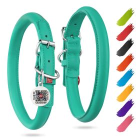 Ultra Soft Rolled Leather Dog Collar for Small Dogs 8" - 10 inch Neck Soft Padded Dog Collars for Medium Dogs Male and Female Dog Collar