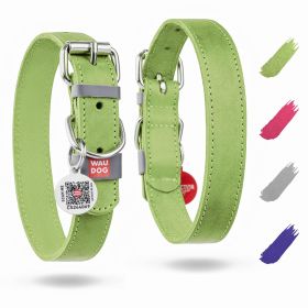 Long Lasting Leather Dog Collar for Large Dogs Medium Small Dogs 15 - 20 in Neck x 1 in Wide  Adjustable Classic Puppy Collars Boy & Girl Dog Collars