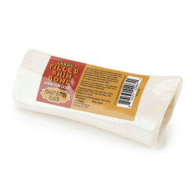 Natural Peanut Butter Stuffed Cattle Bone Chew for Dogs (5-6in)