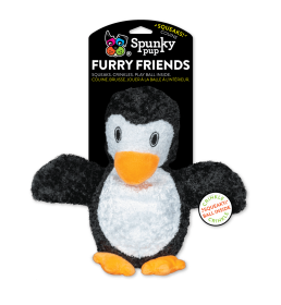 Spunky Pup Furry Friend Penguin Squeaky Toy