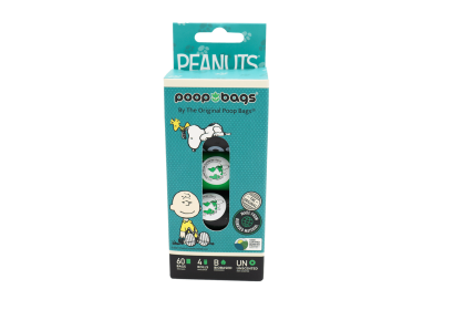 Peanuts Biobased Dog Waste Bags – 60 Count Rolls