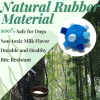 Interactive Dog Toy Durable Blue TPR Squeaky Puzzle Ball with Fluffy Fabric Rollers