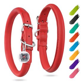 Ultra Soft Rolled Leather Dog Collar for Small Dogs 8 - 10 inch Neck Soft Padded Dog Collars for Medium Dogs Puppy Collars for Large Breed Dogs Male a