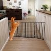 Pet Gate - Dog Gate for Doorways, Stairs or House â€“ Freestanding, Folding, brown, Arc Wooden