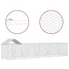 Outdoor Dog Kennel Silver Galvanized Steel 32.8 x 6.6 x 8.2 ft