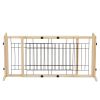 Wood Freestanding Pet Gate;  38"-71" Length Adjustable Dog Gate;  Safety Fence for Stairs Doorways;  Natural