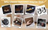 Dog Car Seat Dual Seat Removable Cleaning Coral Fleece Pet Seat with Storage Bag and Safety Belt Fixed Pet Car Seat Suitable for Small and Medium Dogs