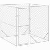 Outdoor Dog Kennel Silver 6.6'x6.6'x6.6' Galvanized Steel