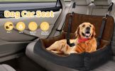 Dog Car Seat Dual Seat Removable Cleaning Coral Fleece Pet Seat with Storage Bag and Safety Belt Fixed Pet Car Seat Suitable for Small and Medium Dogs