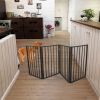 Pet Gate - Dog Gate for Doorways, Stairs or House â€“ Freestanding, Folding, brown, Arc Wooden