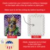 Australian Cattle Dog King of Mardi Gras Porcelain Ornament Christmas Tree Hanging Decorations for Home Christmas Holiday, Rectangle, Gift, Multicolor