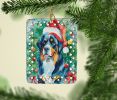 Bernese Mountain Dog Christmas Porcelain Ornament Christmas Tree Hanging Decorations for Home Christmas Holiday, Rectangle, Gift, Multicolor