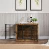 Dog Crate Furniture with Cushion, Wooden Dog Kennel Furniture, Heavy Duty Dog Cage, 40" Dog Kennel with Double Doors, Dog Crates for Large Dogs