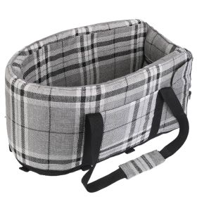 Console Pet Car Seat with Storage Pocket Booster Car Seat Portable Pet Travel Bag Machine Washable Pet Seat Fit For Small Dog Cat (Option: BlackWhite)