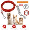 29.5FT Dog Tie Out Cable Long Dog Leash Chew Proof Lead Dog Chain with Durable Spring 360Â° Rotatable Clips PVC Case for Outside Yard Caming