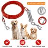 49.2FT Dog Tie Out Cable Long Dog Leash Chew Proof Lead Dog Chain with Durable Spring 360Â° Rotatable Clips PVC Case for Outside Yard Caming