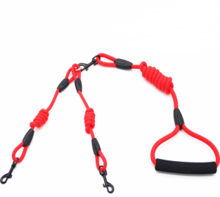 Ultimate Dual Action Dog Training Leash (Color: Red A, size: M)