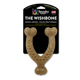 Spunky Pup Chicken-Flavour Durable Wishbone Chew Toy (Pack Of: 1, size: large)