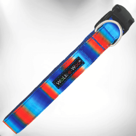Tie Dye Dog Collar – Durable, Comfortable, and Stylish Design (Size-Pack Of: L 1" Width Fits 14-25" Neck-1, Color: Blue/Orange)