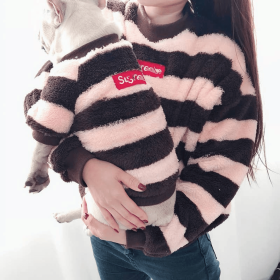 Super Dog Love Print Matching Cardigan-Sweater Set for Pets and Owners (Size-Pack Of: 3Xl-1, Color: Black)