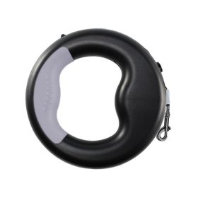 Cute Paws Night Light Retractable Pet Leash (Color: Black)