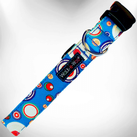 Martini Modern Nylon Dog Collar for Stylish Pets (Size-Pack Of: M 1" Width Fits 12-18" Neck-1, Color: Blue)