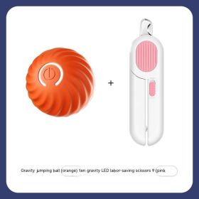 Smart Roll Pet Interactive Ball - Durable, Bite-Resistant Dog Toy For Training And Play (Color: Orange Ball + Pink Scissors)