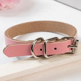 Luxury Leather Dog Collar - Stylish And Durable Pet Chain (Color: Pink, size: XL)