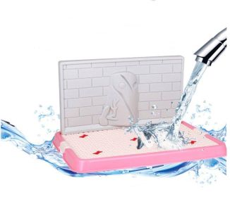 Dog Toilet Puppy Dog Supplies Teddy Dog Urinal Potty Golden Hair Puppies (Color-Style: Pink-Jxcw22Female, size: small)