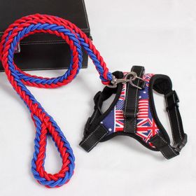 Ultimate Comfort Dog Harness (Color: Red Blue, size: L)