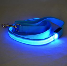 Glowing Pet Leash - Illuminated Led Dog Leash (Style-Electrical Outlet: Battery-Usb, Color: Blue)