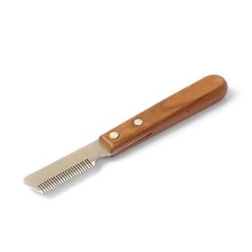 Pet Plucking Knife Comb Wooden Handle Terrier Dog Supplies Pet Shaving Knife Styling Grooming Comb (Color: Right Hand)