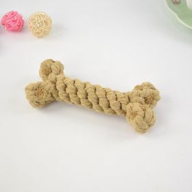 Bite-Resistant Cotton Rope Knot Toy For Dogs (Color: Brown)