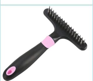 Pet Hair Removal Comb Dog Grooming Tool (Color: Pink)