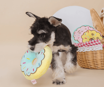 Interactive Donut Sound Plush Toy For Dogs (Color: Blue)