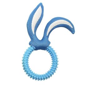 Fluffy Fun Bunny Ears Dog Toy (Color: Blue)
