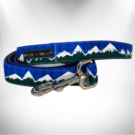 Mountain Dog Performance Collars for Outdoor Adventures (Size-Pack Of: Thin Lead 5/8" Width- 5' Length-1, Color: Blue/Green Snowcap Mtn)