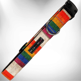 Premium Comfort Dog Collars by Walk-e-Woo: Stylish Durability for Discerning Pets (Size-Pack Of: M 1" Width Fits 12-18" Neck-1, Color: Rainbow Pride)
