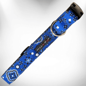 Premium Performance Bandana Dog Collars by Walk-e-Woo (Size-Pack Of: Xl 1.5" Wide Fits 18-28" Neck-1, Color: Blue)