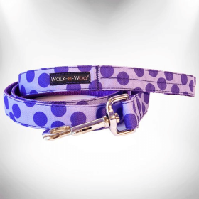 Polka Dot Dog Monotone Comfort Collar (Size-Pack Of: Thin Lead 5/8" Width- 5' Length-1, Color: Purple)