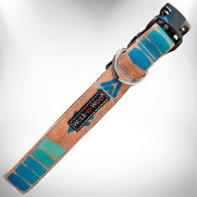 Tribal-Inspired Hand-Painted Dog Collar for Stylish Canines (Size-Pack Of: Xs 5/8" Width Fits 8-12" Neck-1, Color: Teal)