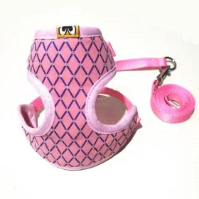Pet Comfort Harness: Breathable Nylon Vest For Small And Medium Dogs And Cats (Color: Pink, size: S)