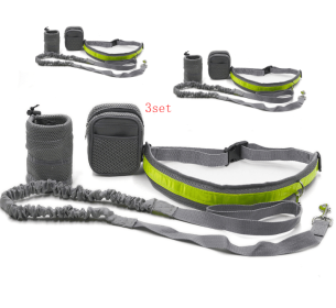 Hands-Free Pet Fitness Set: The Ultimate Companion For Active Dog Owners (Count: 3, Color: Gray)