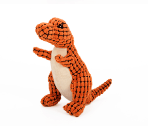 Giant Fleece Dinosaur Interactive Dog Toy With Squeakers - Perfect For Large Dogs! (Color: Orange, size: 25Cm)