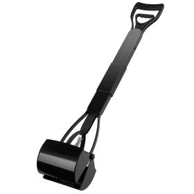 31.5in Pet Pooper Scooper Foldable Long Handle Dog Poop Waste Pick Up Rake for Large Medium Small Dogs Cats Pets (Option: Black)