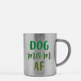 Dog Mom Af Gold & Silver Mug (Color: Silver, size: 11oz)